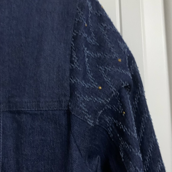 Alfred Dunner Blue denim jean jacket stretch chevron herringbone 6P nwt - Picture 8 of 8
